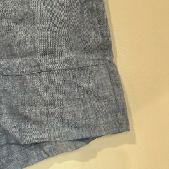 C&C California Linen Shorts Size L Blue Drawstring Casual Summer Lightweight - Picture 4 of 7